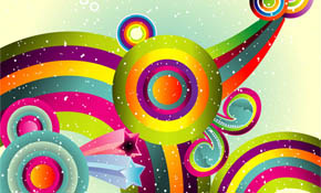 Colored Retro World Free Art Design